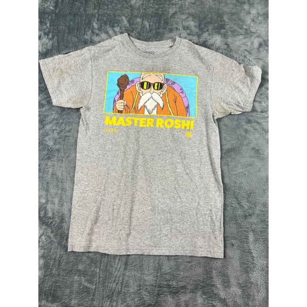Dragon Ball Z Master Roshi Anime T-Shirt Grey Cotton Blend Licensed Toei  SMALL